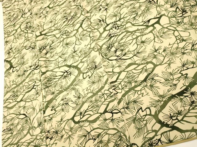 平和屋着物■上質な小紋　型染め　松文　正絹　逸品　AABF8487fw