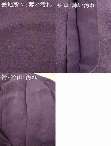 平和屋着物■上質な紬　深紫色　正絹　逸品　AABF8490fw