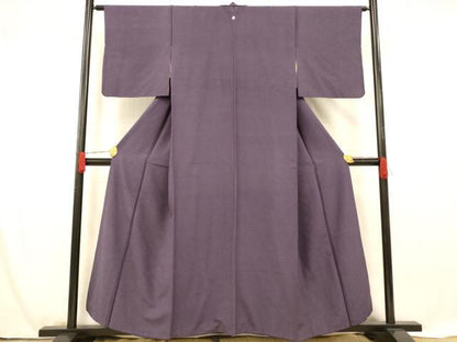 平和屋着物■上質な紬　深紫色　正絹　逸品　AABF8490fw