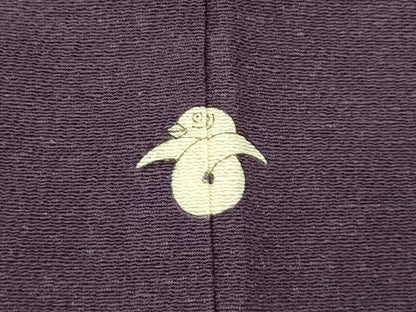 平和屋着物■上質な紬　深紫色　正絹　逸品　AABF8490fw