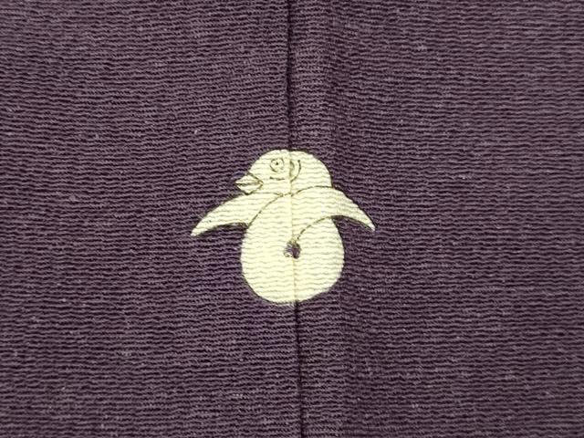 平和屋着物■上質な紬　深紫色　正絹　逸品　AABF8490fw