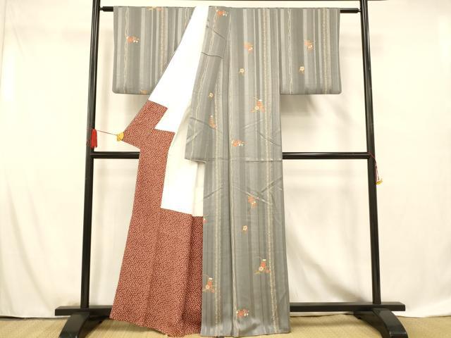 平和屋着物■訪問着　枝花間道　金彩　正絹　逸品　AABF8491fw