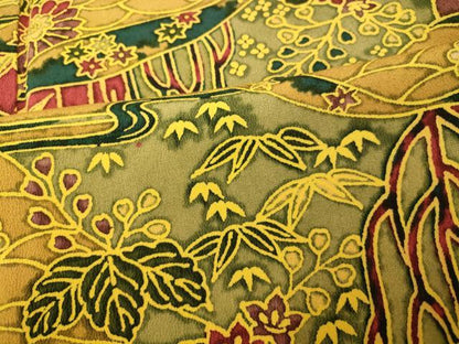 平和屋着物■上質な小紋 切嵌吉祥草花文 正絹 逸品 AABF8512fw