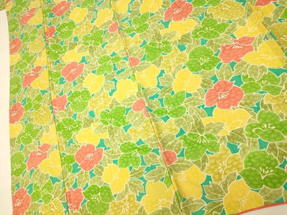 平和屋着物■上質な小紋 草花文 正絹 逸品 AABF8514fw