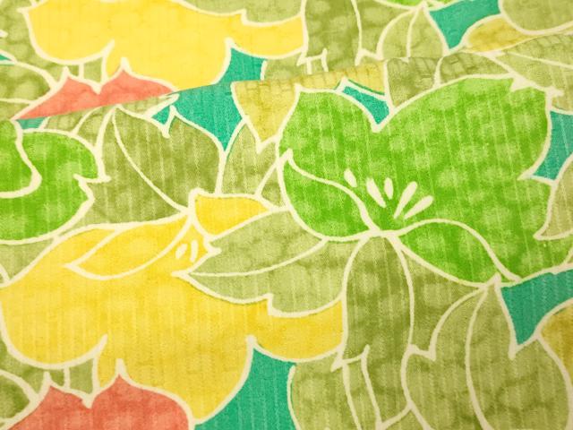 平和屋着物■上質な小紋 草花文 正絹 逸品 AABF8514fw