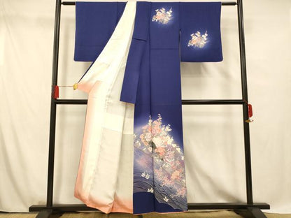 平和屋着物■訪問着 花鳥熨斗文 暈し染め 金彩 正絹 逸品 AABF8515fw
