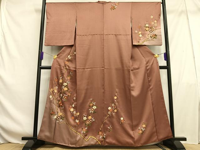 平和屋着物■訪問着 枝花文 暈し染め 金彩 正絹 逸品 AABF8529oa