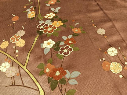 平和屋着物■訪問着 枝花文 暈し染め 金彩 正絹 逸品 AABF8529oa