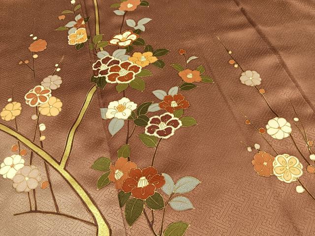 平和屋着物■訪問着 枝花文 暈し染め 金彩 正絹 逸品 AABF8529oa