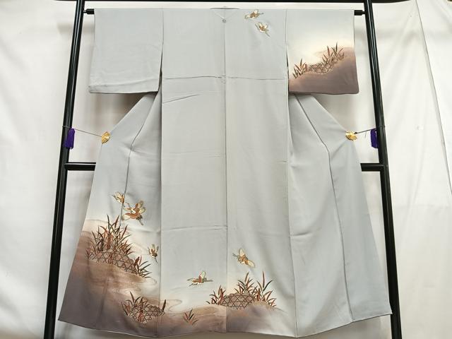 平和屋着物■訪問着 飛鶴文 暈し染め 金彩 正絹 逸品 AABF8543oa