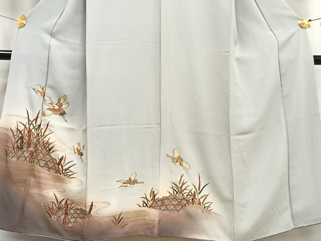 平和屋着物■訪問着 飛鶴文 暈し染め 金彩 正絹 逸品 AABF8543oa