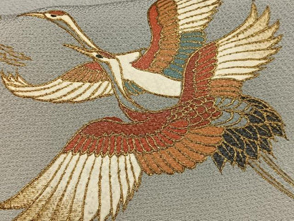 平和屋着物■訪問着 飛鶴文 暈し染め 金彩 正絹 逸品 AABF8543oa
