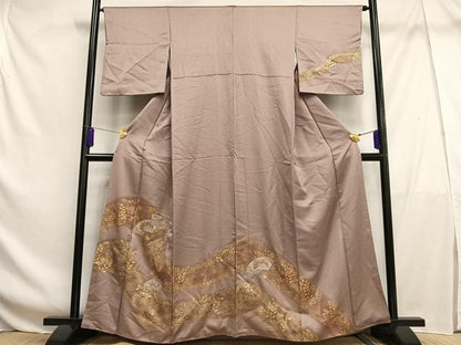 平和屋着物■中国三大刺繍　汕頭刺繍　スワトウ刺繍　訪問着　扇面草花文　暈し染め　金彩　正絹　逸品　AABF8546oa