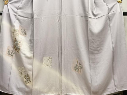 平和屋着物■訪問着 色紙草花文 暈し染め 金銀彩 正絹 逸品 AABF8548oa