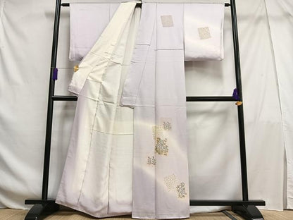 平和屋着物■訪問着 色紙草花文 暈し染め 金銀彩 正絹 逸品 AABF8548oa