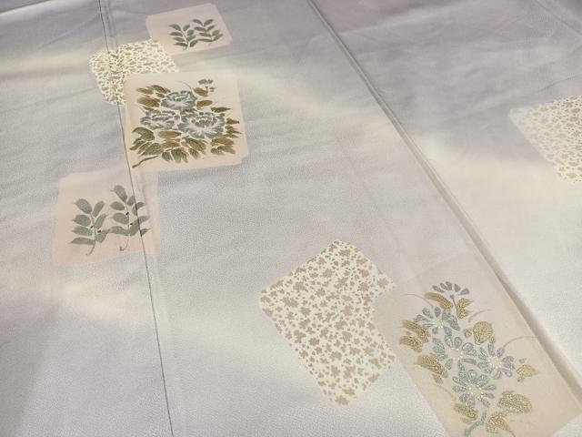 平和屋着物■訪問着 色紙草花文 暈し染め 金銀彩 正絹 逸品 AABF8548oa
