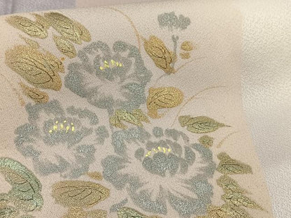 平和屋着物■訪問着 色紙草花文 暈し染め 金銀彩 正絹 逸品 AABF8548oa