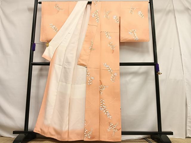 平和屋着物■上質な小紋 枝花文 正絹 逸品 AABF8550oa