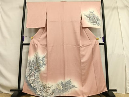 平和屋着物■訪問着 枝葉シルエット 暈し染め 正絹 逸品 AABF8551oa