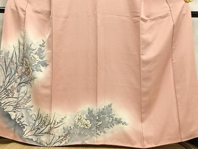 平和屋着物■訪問着 枝葉シルエット 暈し染め 正絹 逸品 AABF8551oa