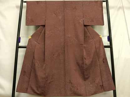 平和屋着物■上質な小紋 枝葉文 正絹 逸品 AABF8553oa