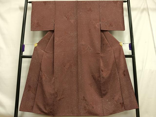 平和屋着物■上質な小紋 枝葉文 正絹 逸品 AABF8553oa