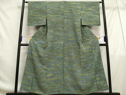 平和屋着物■上質な小紋 立波文 暈し染め 正絹 逸品 未使用 AABF8568oa