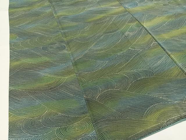 平和屋着物■上質な小紋 立波文 暈し染め 正絹 逸品 未使用 AABF8568oa