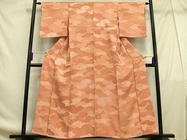 平和屋着物■上質な小紋 地紋起こし 雲重ね文 正絹 逸品 AABF8570oa