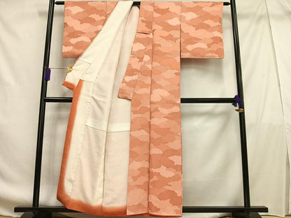 平和屋着物■上質な小紋 地紋起こし 雲重ね文 正絹 逸品 AABF8570oa