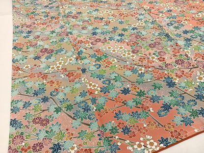 平和屋着物■上質な小紋　枝花文　暈し染め　正絹　逸品　未使用　AABF8574oa