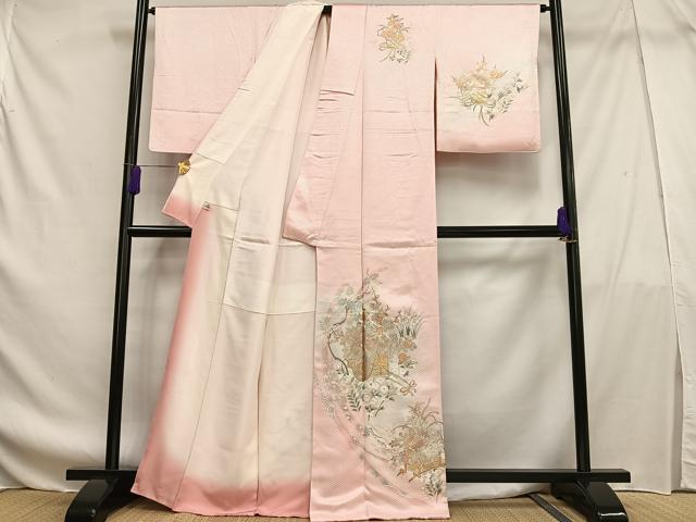 平和屋着物■訪問着 花車文 暈し染め 金銀彩 やまと誂製 正絹 逸品 AABF8575oa