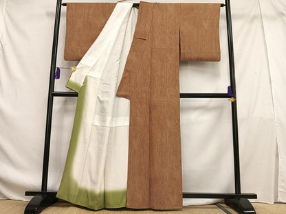 平和屋着物■上質な小紋 よろけ縞 正絹 逸品 AABF8577oa