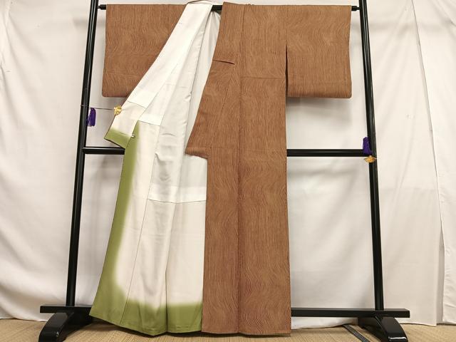 平和屋着物■上質な小紋 よろけ縞 正絹 逸品 AABF8577oa