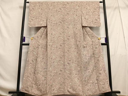 平和屋着物■上質な小紋 草花文 正絹 逸品 AABF8578oa