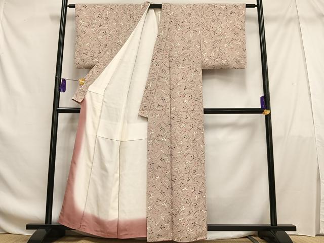平和屋着物■上質な小紋 草花文 正絹 逸品 AABF8578oa