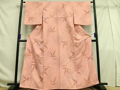 平和屋着物■上質な小紋 地紋起こし 枝葉文 正絹 逸品 未使用 AABF8594oa