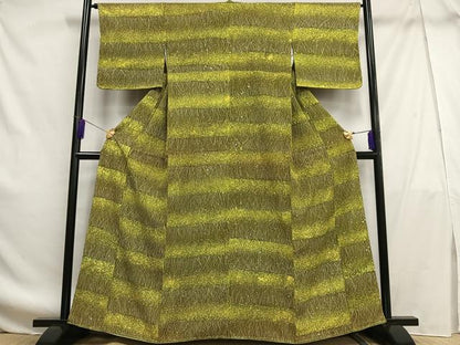 平和屋着物■上質な小紋 横段草花文 正絹 逸品 未使用 AABF8609oa