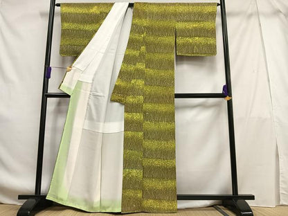 平和屋着物■上質な小紋 横段草花文 正絹 逸品 未使用 AABF8609oa