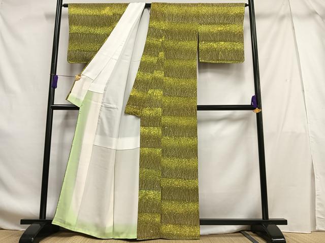 平和屋着物■上質な小紋 横段草花文 正絹 逸品 未使用 AABF8609oa