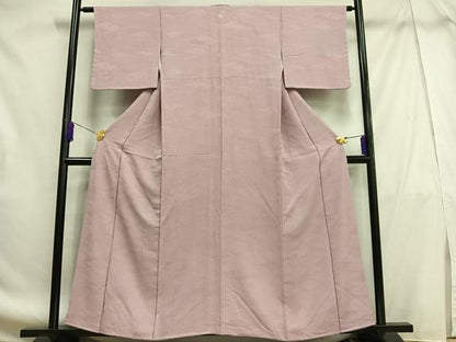 平和屋着物■上質な色無地 吉祥菱地紋 石竹色 正絹 逸品 AABF8624oa