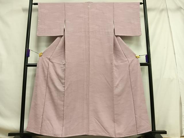 平和屋着物■上質な色無地 吉祥菱地紋 石竹色 正絹 逸品 AABF8624oa