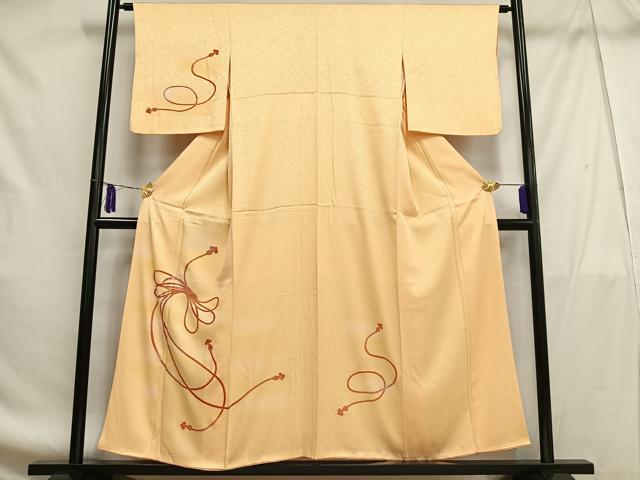 平和屋着物■訪問着 駒刺繍 結び紐文 暈し染め 金彩 正絹 逸品 AABF8642oa