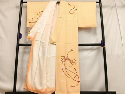 平和屋着物■訪問着 駒刺繍 結び紐文 暈し染め 金彩 正絹 逸品 AABF8642oa
