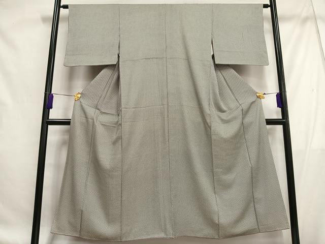 平和屋着物■上質な小紋 幾何学文様 正絹 逸品 AABF8645oa