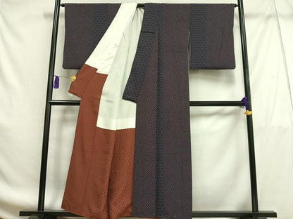 平和屋着物■上質な小紋　花間道　正絹　逸品　AABF8646oa
