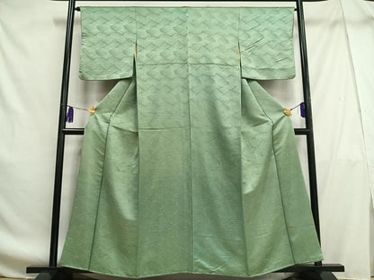 平和屋着物■上質な小紋 立波文 金糸 正絹 逸品 AABF8647oa
