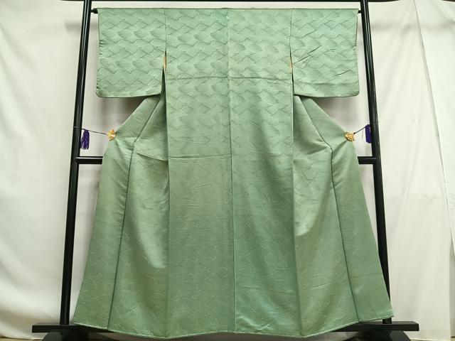 平和屋着物■上質な小紋 立波文 金糸 正絹 逸品 AABF8647oa