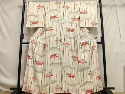平和屋着物■上質な小紋 花竹文 正絹 逸品 AABF8650oa
