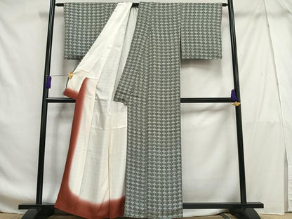 平和屋着物■上質な小紋 抽象文様 正絹 逸品 AABF8652oa